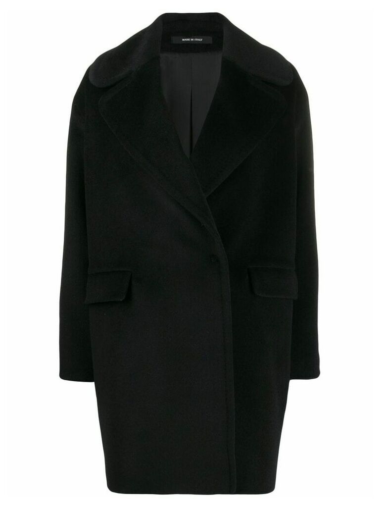 Tagliatore wide-lapel midi coat - Black