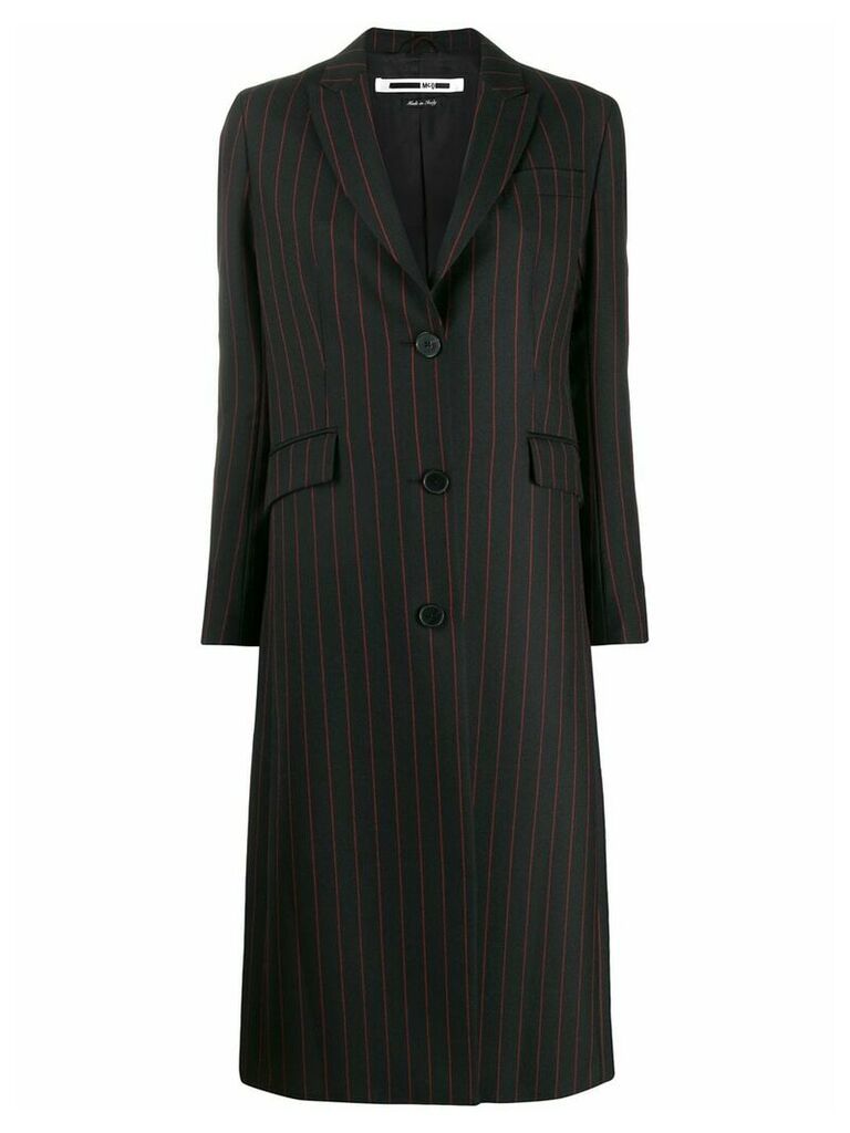 McQ Alexander McQueen striped midi coat - Black