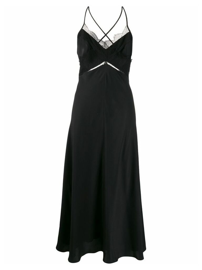 Victoria Beckham lace details slip dress - Black