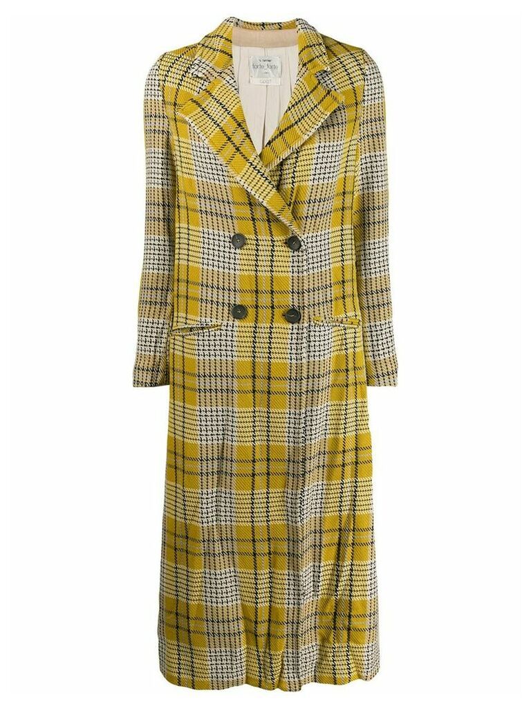 Forte Forte checked mid length coat - Yellow