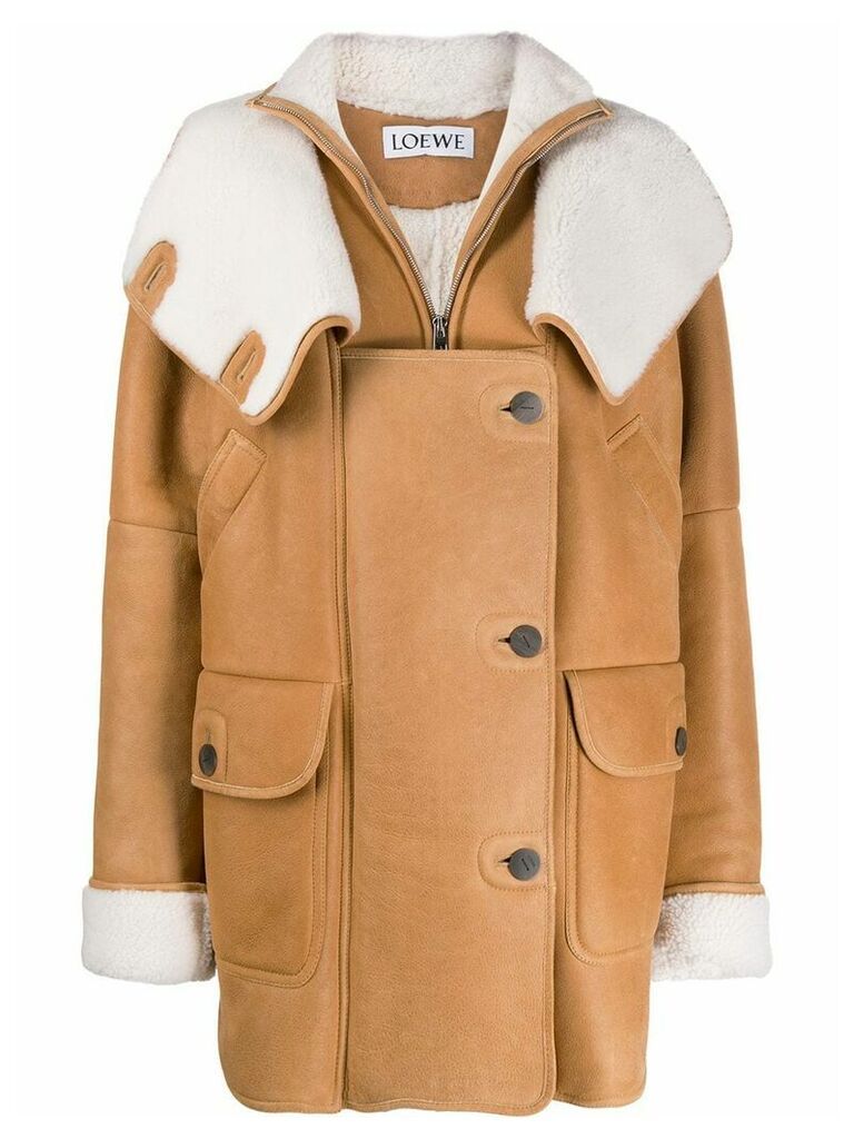 Loewe oversized shearling coat - Neutrals