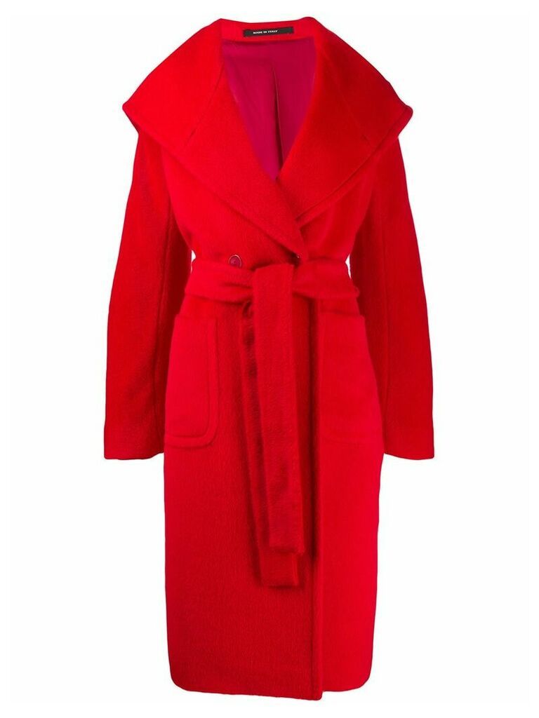Tagliatore belted double-breasted coat - Red