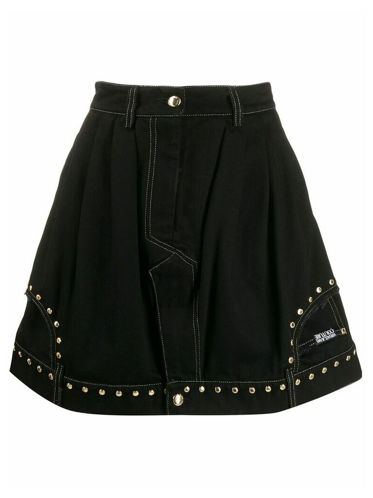 Versace Jeans Couture flared studded skirt - Black