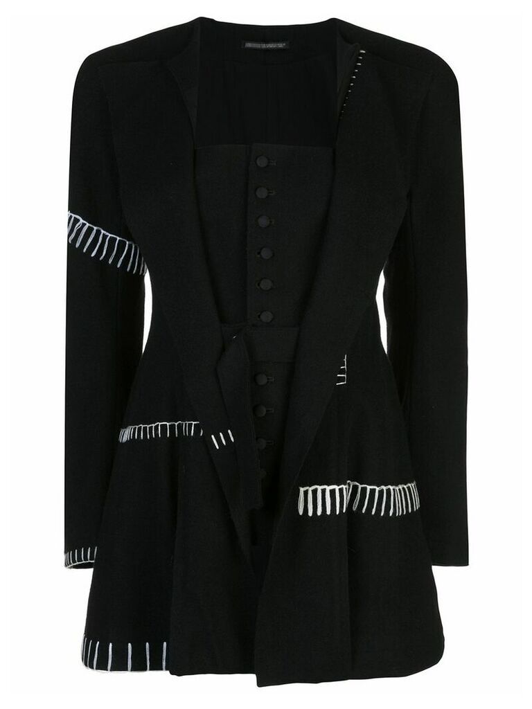 Yohji Yamamoto corseted layer blazer - Black