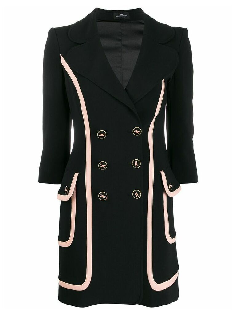 Elisabetta Franchi fitted double-breasted coat - Black