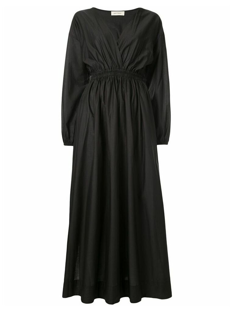 Matteau gathered plunge dress - Black