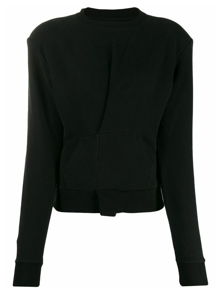 UNRAVEL PROJECT pintuck front sweatshirt - Black