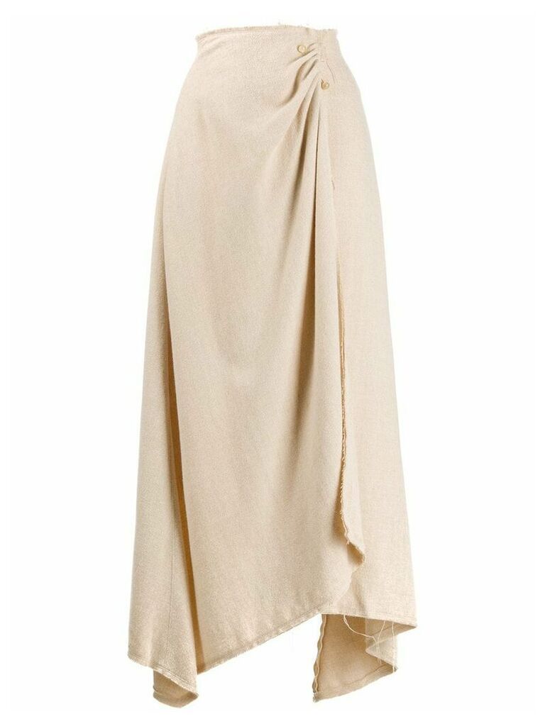 Nanushka Rupi pearl pin blanket skirt - NEUTRALS