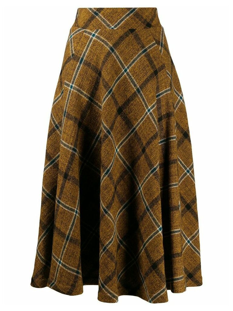 Roberto Collina check pattern skirt - Brown