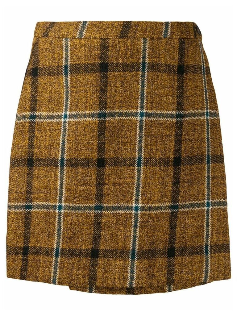 Roberto Collina mini check pattern skirt - Brown