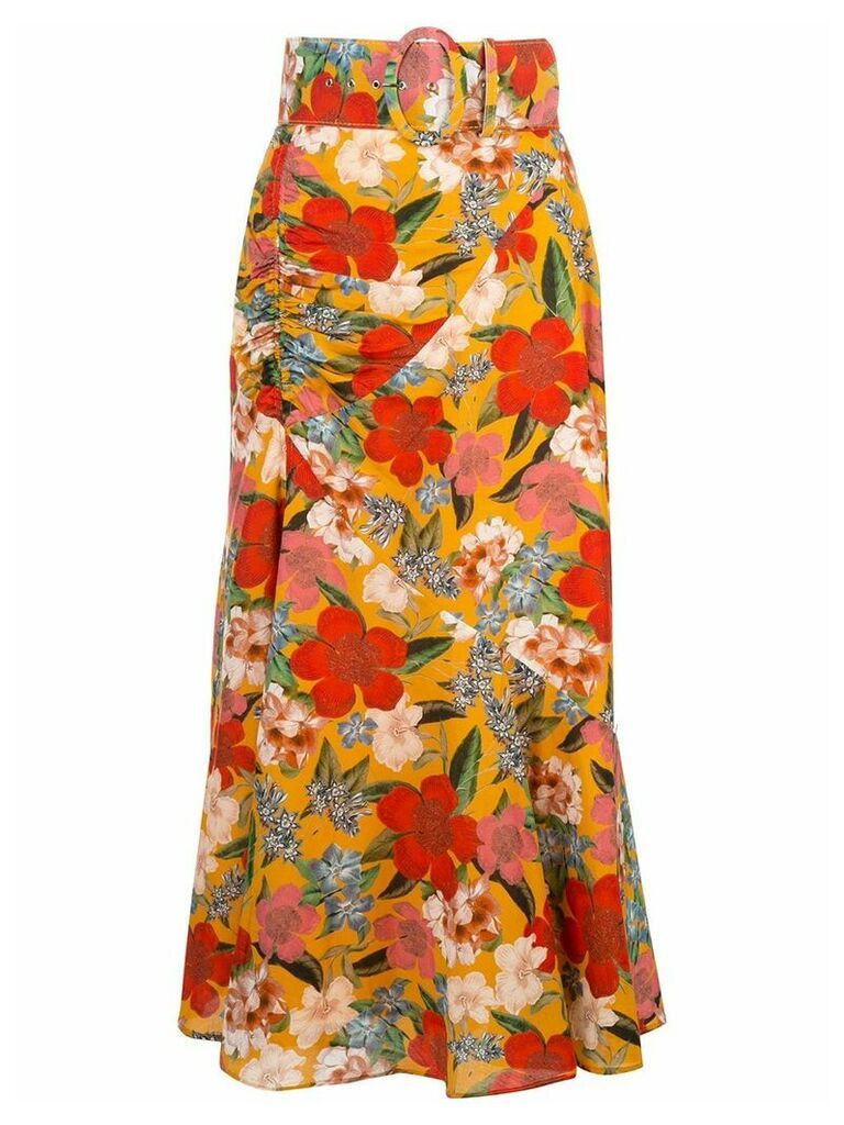Nicholas floral print skirt - ORANGE
