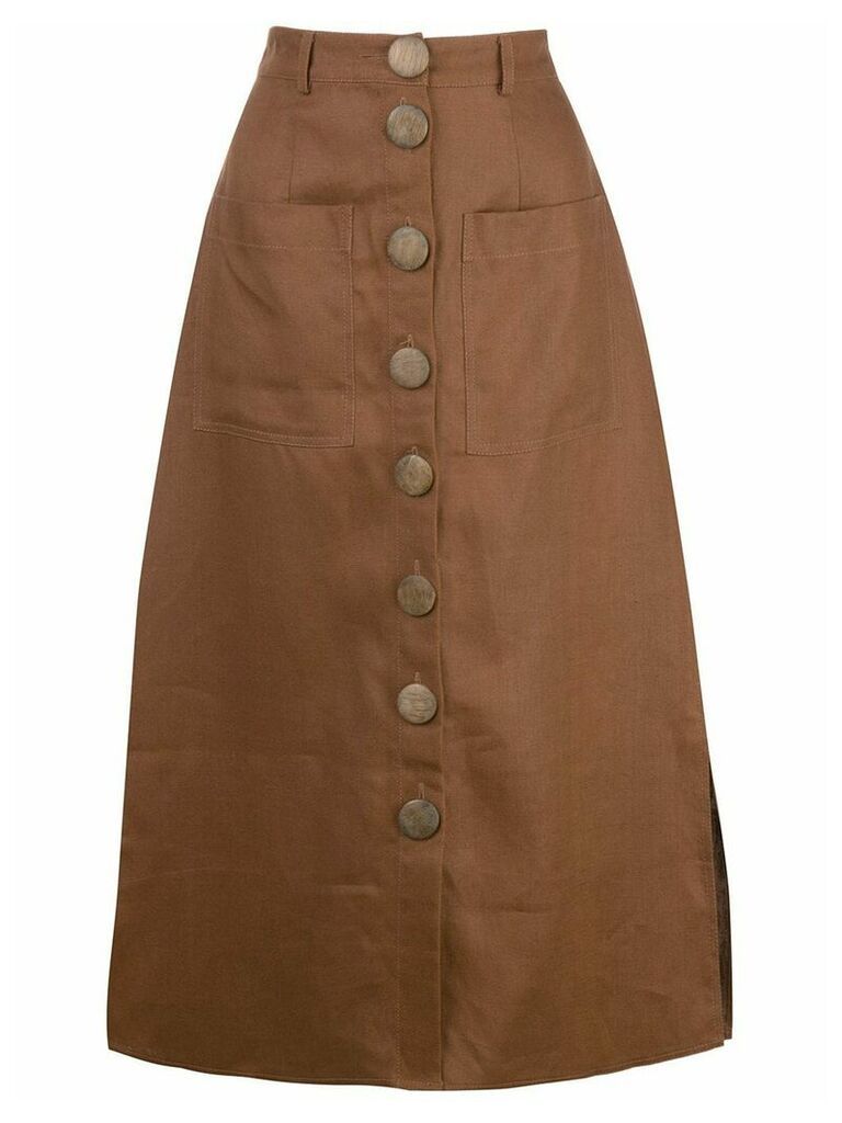 Nicholas stitched panel skirt - Brown