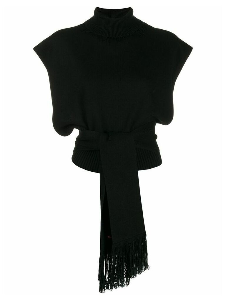 Alanui short-sleeve roll neck sweater - Black
