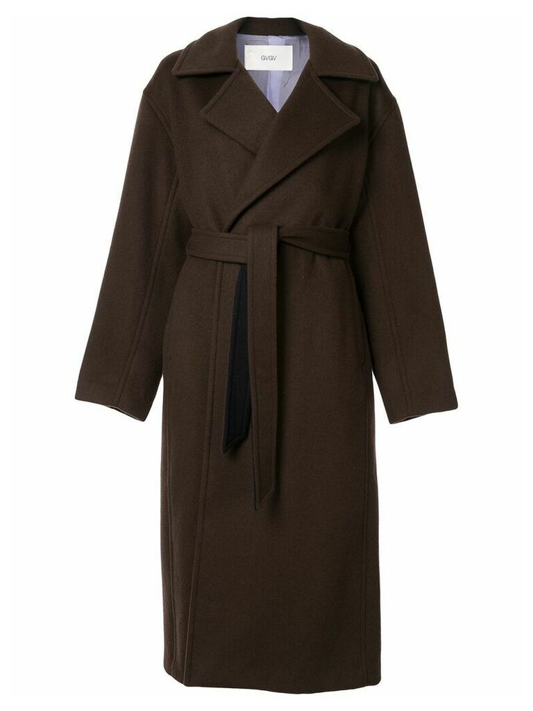 G.V.G.V. Melton belted coat - Brown