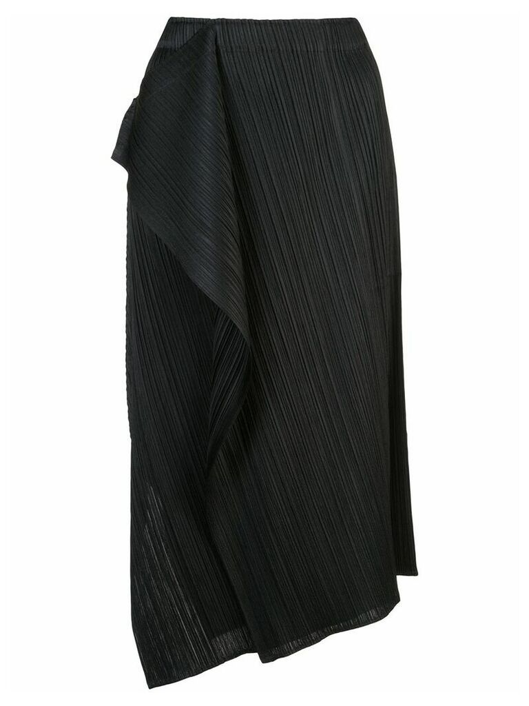 Pleats Please Issey Miyake draped pleated skirt - Black