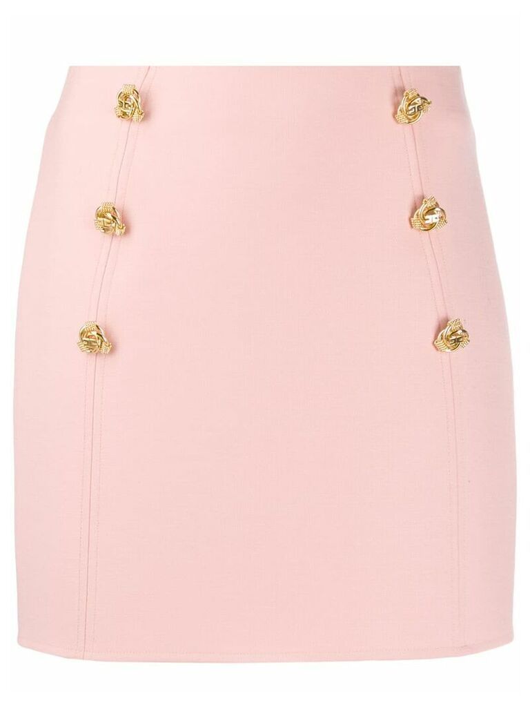 Elisabetta Franchi slim-fit button-embellished skirt - Pink
