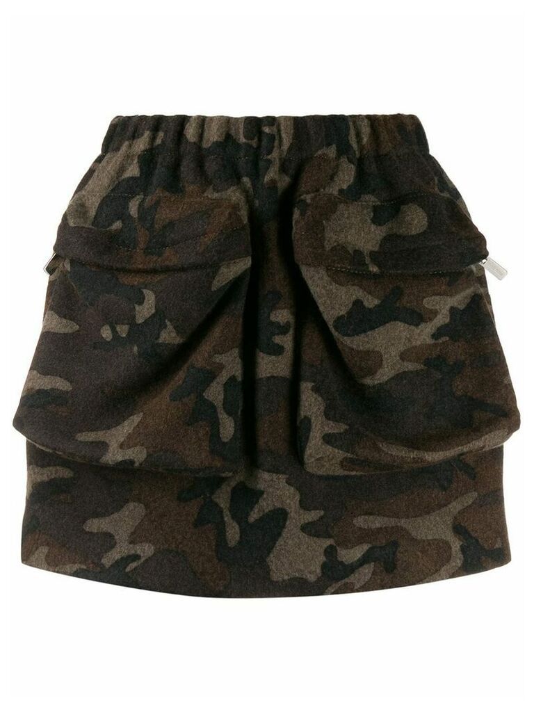 Miu Miu camouflage short skirt - Brown