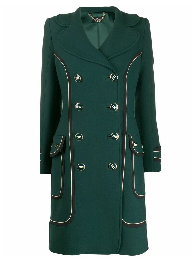 Elisabetta Franchi contrast-trimmed double-breasted coat - Green