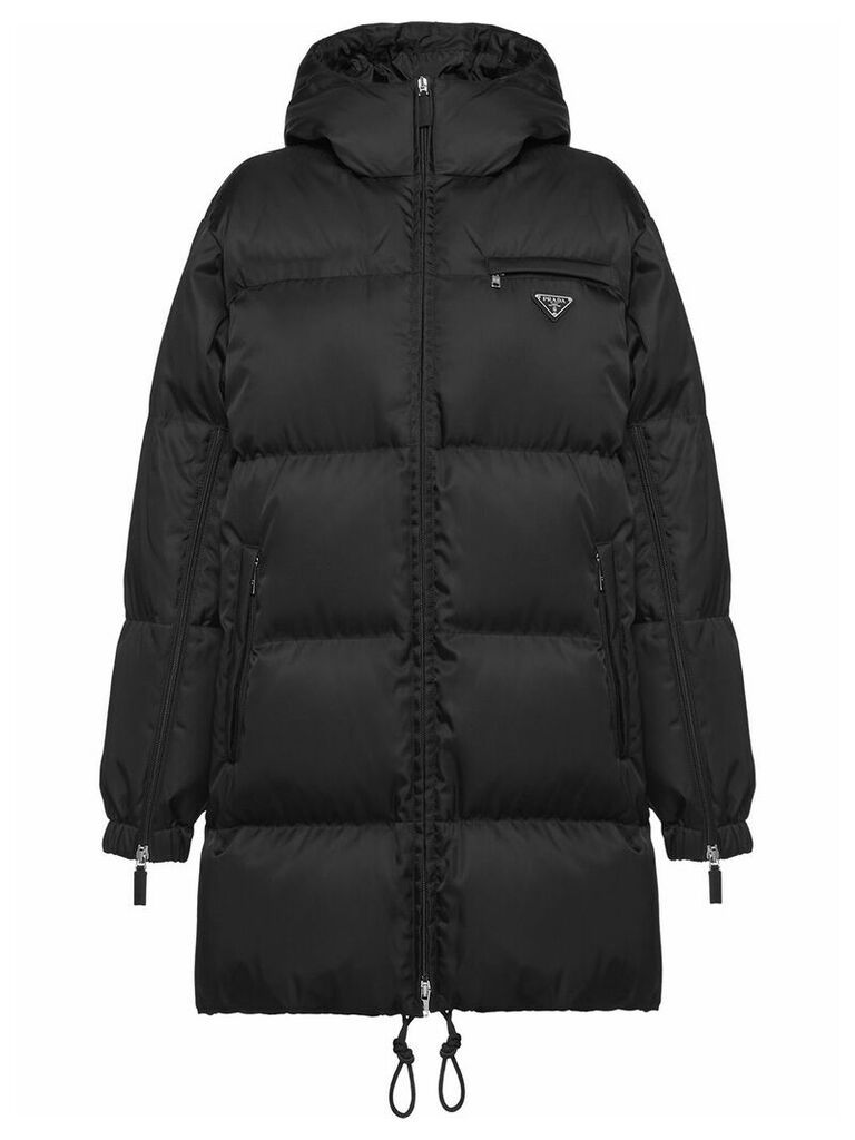 Prada oversized nylon puffer jacket - Black