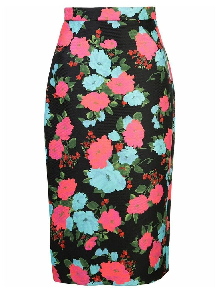 Erdem floral print fitted skirt - Black