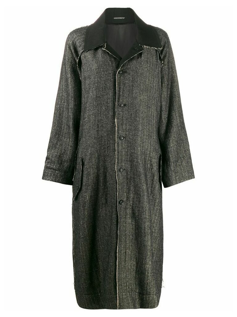 Yohji Yamamoto distressed-detail oversized coat - Black