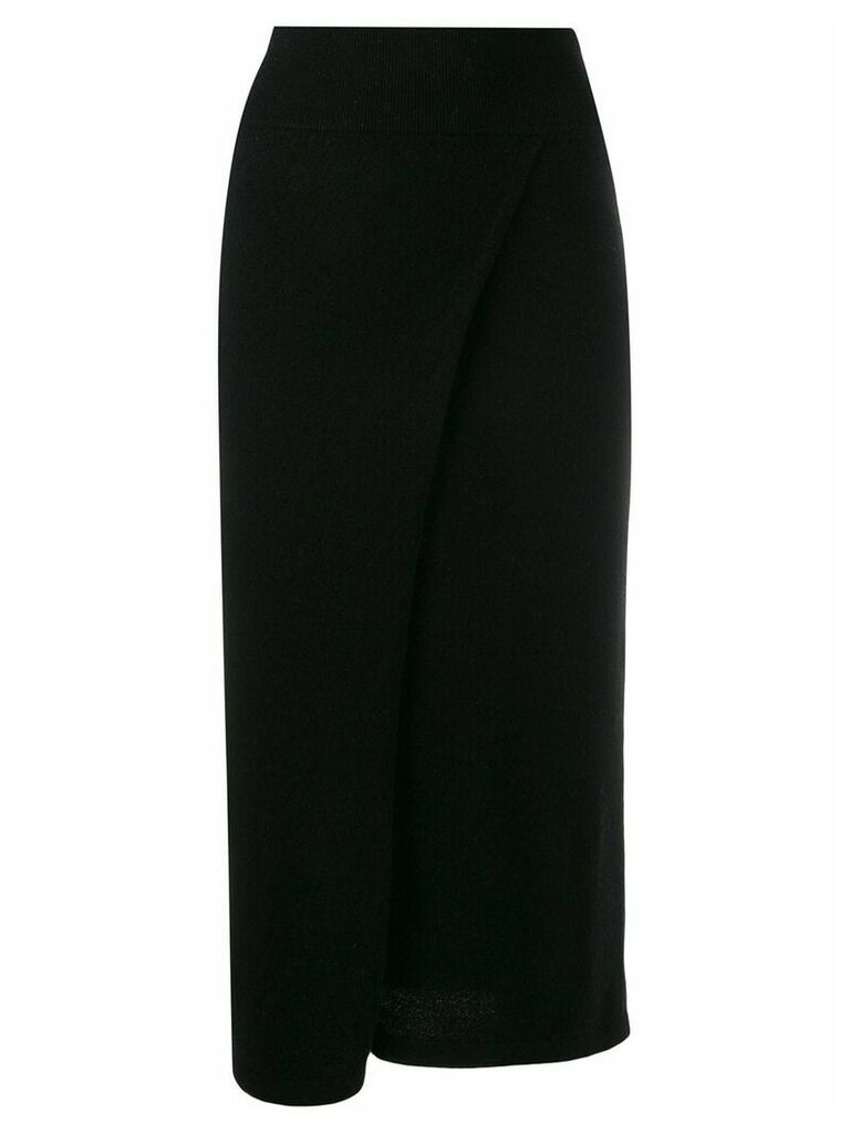 Cashmere In Love wrap midi Lucia skirt - Black