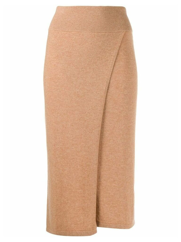 Cashmere In Love Lucia wrap knitted skirt - Neutrals
