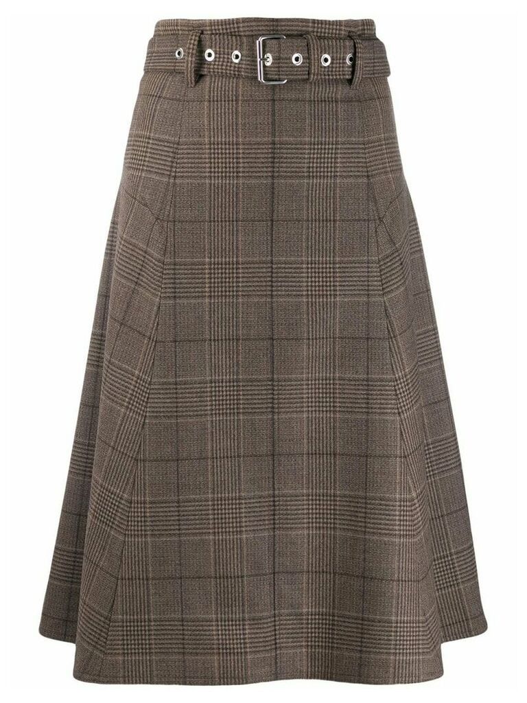 Proenza Schouler belted checkered skirt - Brown
