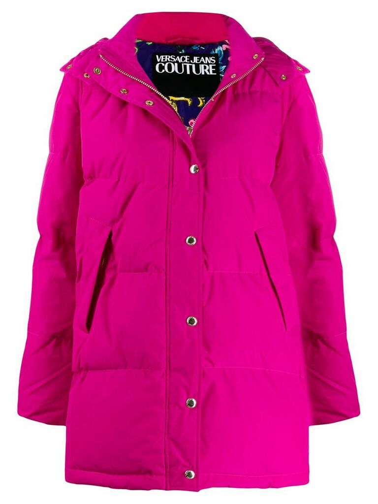 Versace Jeans Couture padded hooded coat - PINK