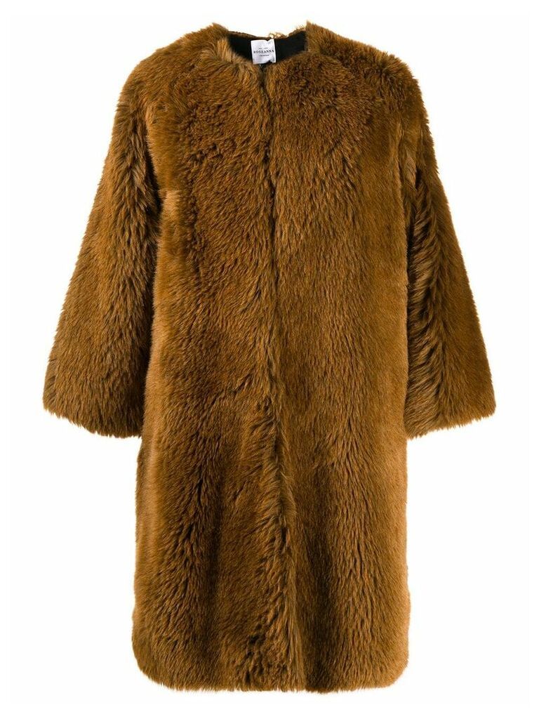 Roseanna Grizzly Alec faux fur coat - Brown