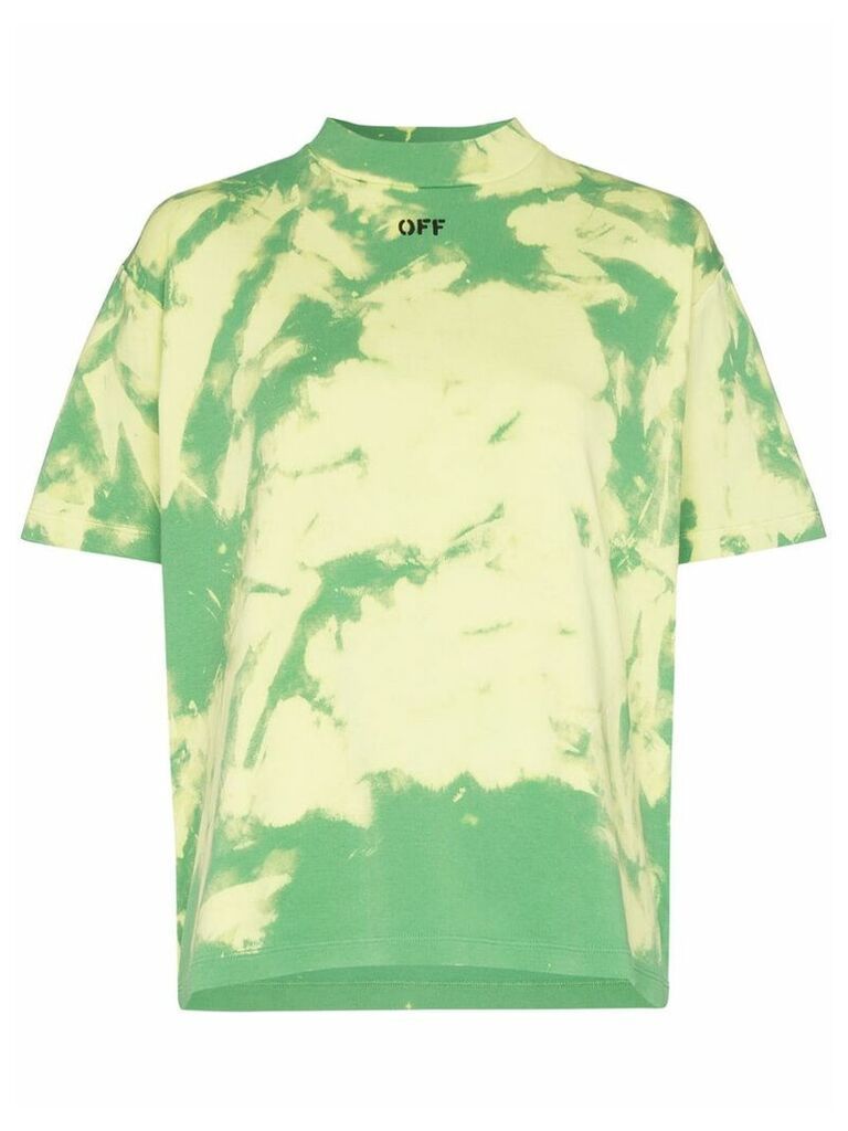 Off-White logo-print tie-dyed T-shirt - Green