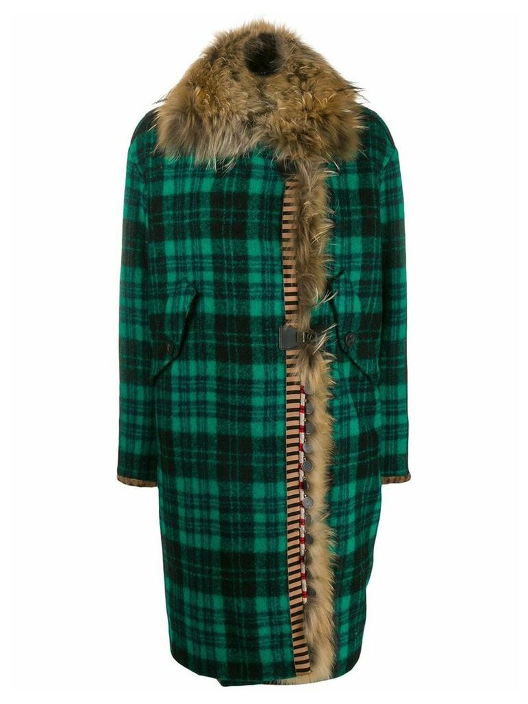 Bazar Deluxe fur lined cocoon coat - Green