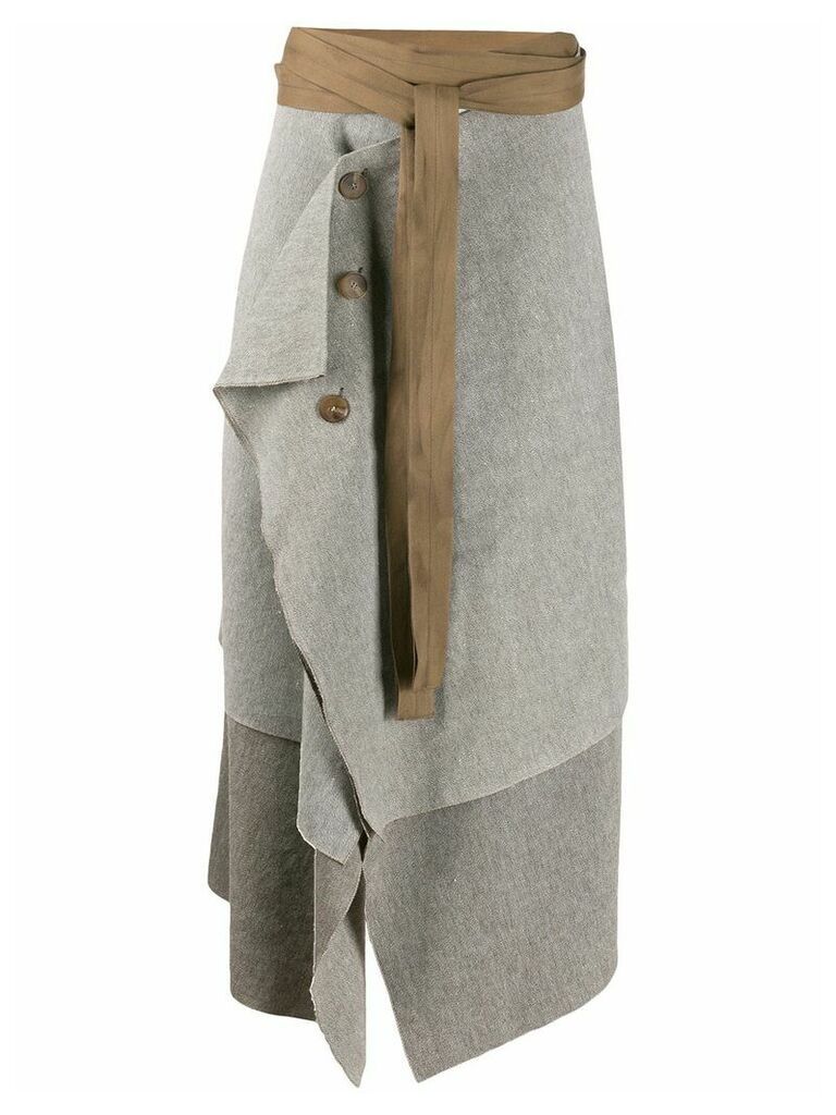 Cherevichkiotvichki asymmetric Blanket skirt - Brown