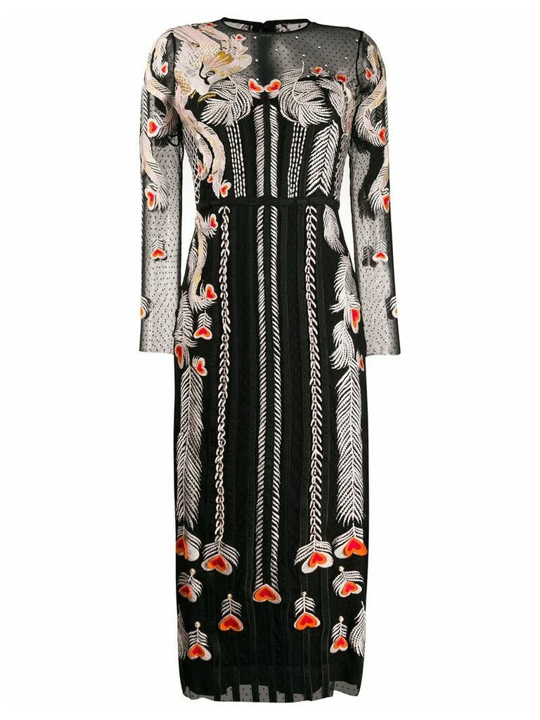 Temperley London embroidered tulle dress - Black