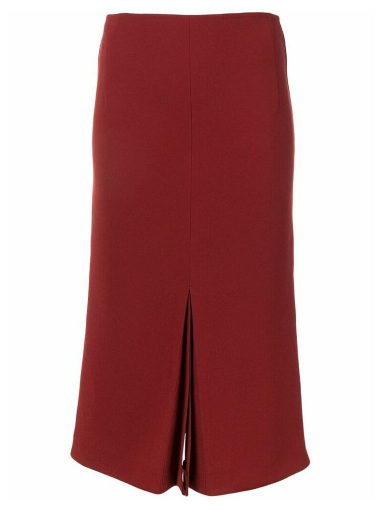 Victoria Beckham box pleat midi skirt - Red