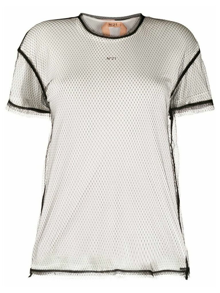 Nº21 mesh logo T-shirt - White