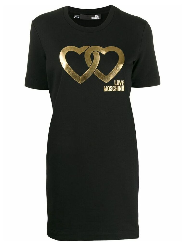 Love Moschino heart print T-shirt dress - Black