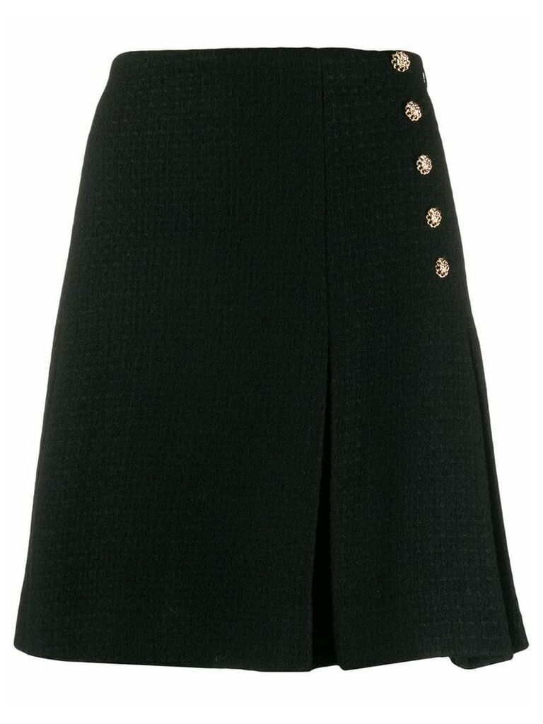 Edward Achour Paris side button short skirt - Black