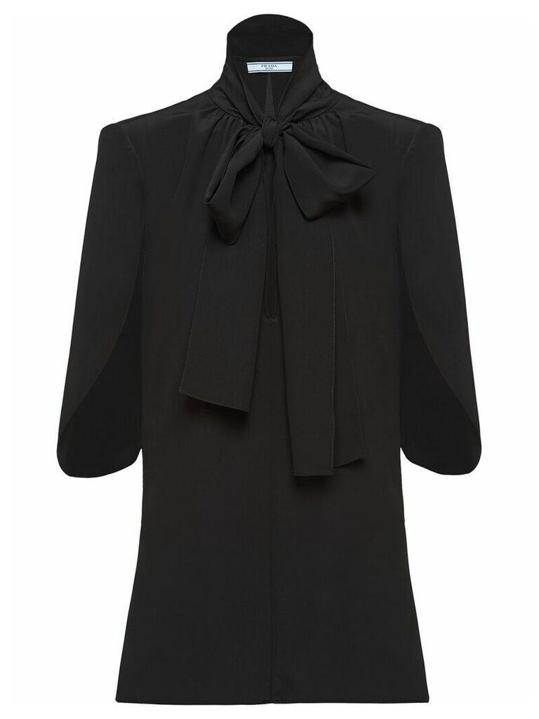 Prada pussybow half sleeves blouse - Black