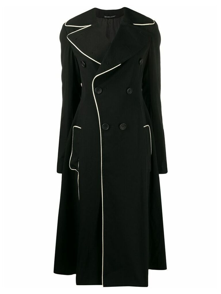 Yohji Yamamoto flared-style double-breasted coat - Black