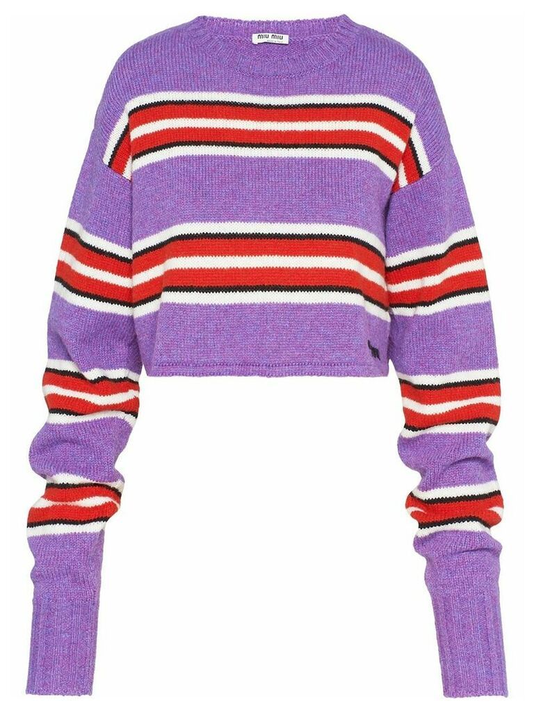 Miu Miu striped boxy fit jumper - PURPLE