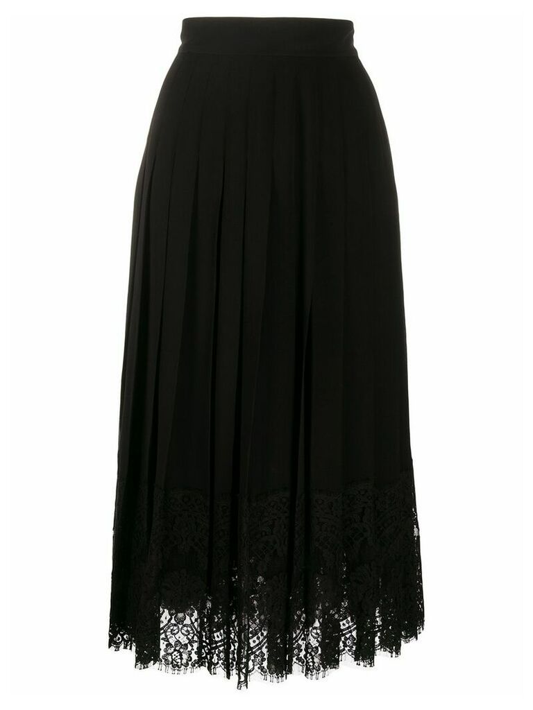 Dolce & Gabbana flared lace-hem skirt - Black