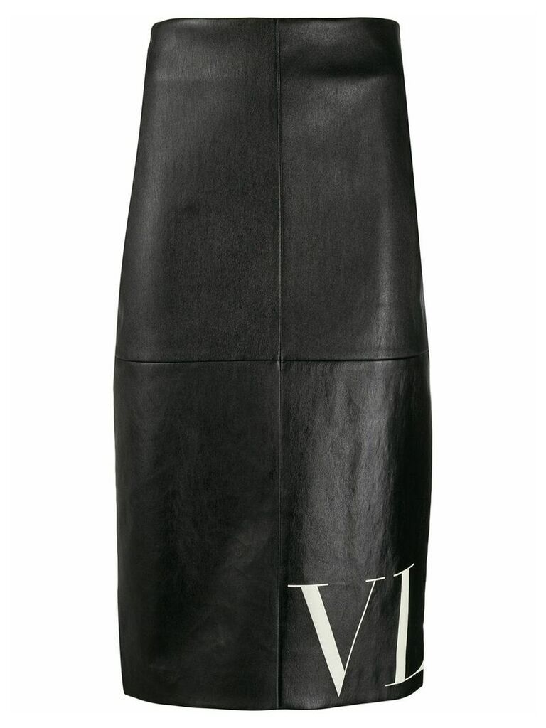 Valentino VLTN print pencil skirt - Black