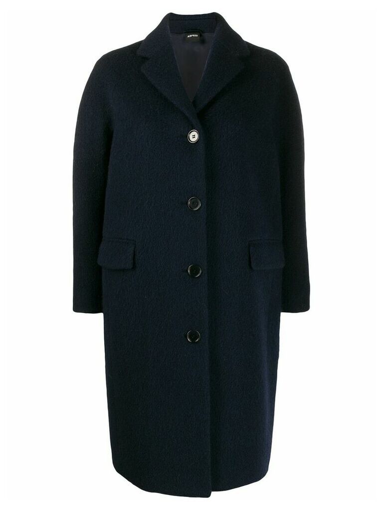 Aspesi brushed soft knit overcoat - Blue