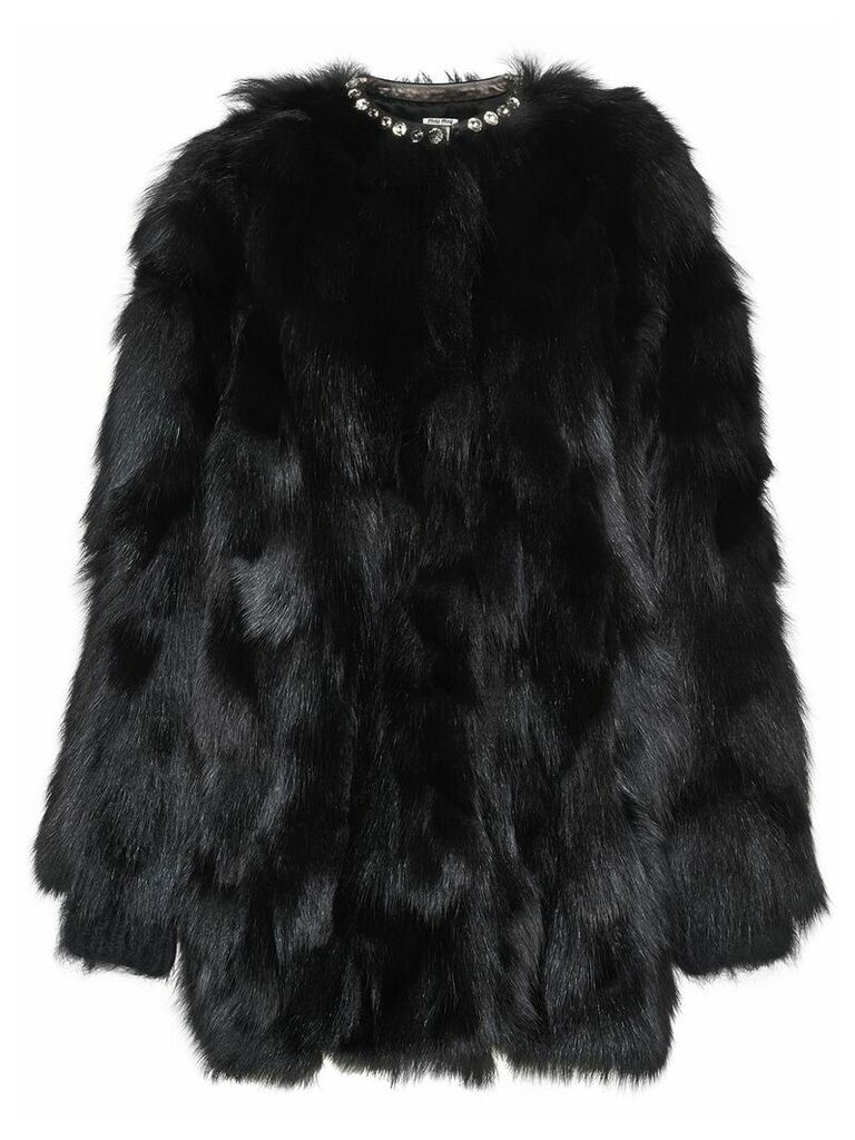 Miu Miu fur short coat - Black