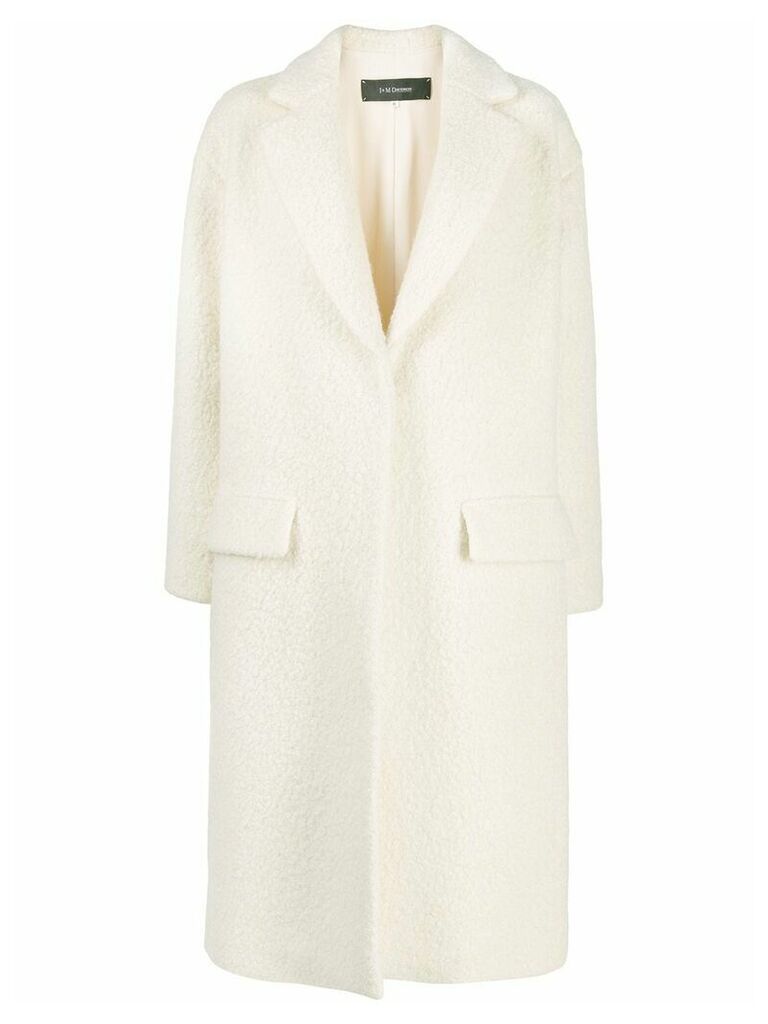 J & M Davidson oversized single-breasted coat - White