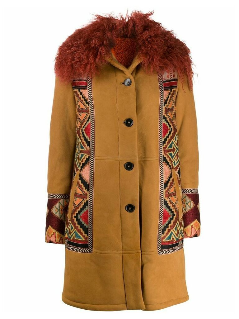 Etro tribal pattern detail coat - Neutrals