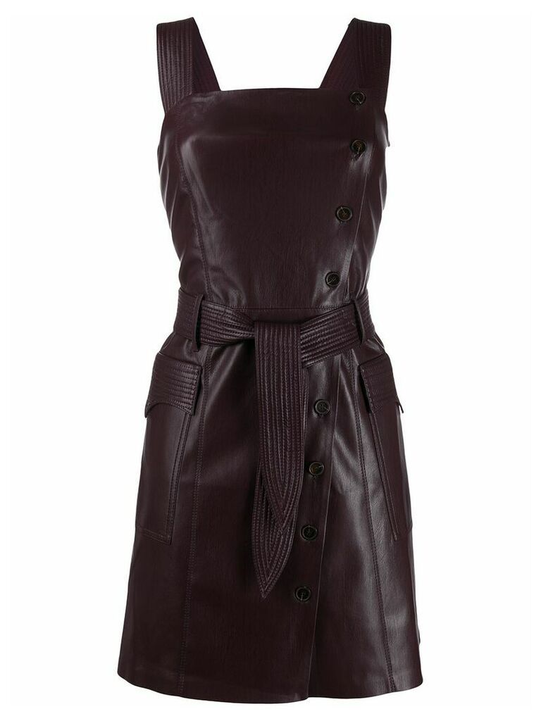 Nanushka Charo vegan leather pinafore dress - PURPLE