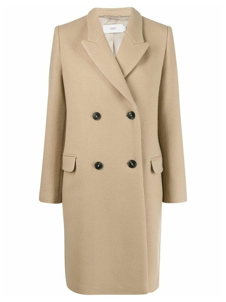 Closed double-breasted coat - NEUTRALS