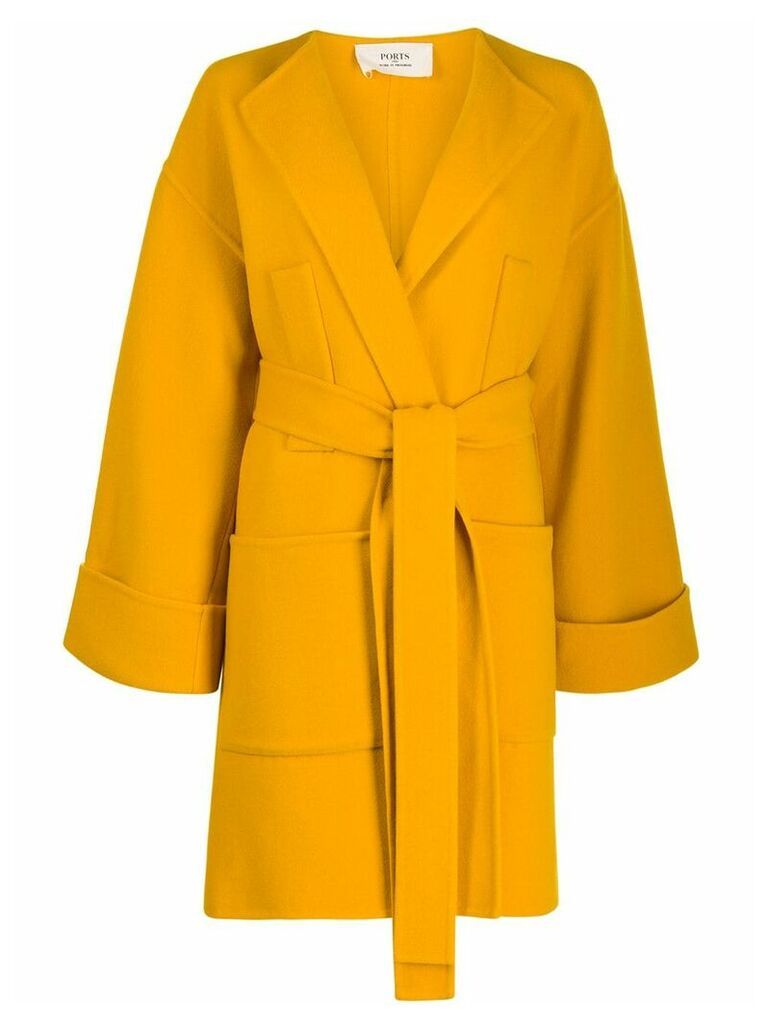 Ports 1961 belted waist coat - Yellow